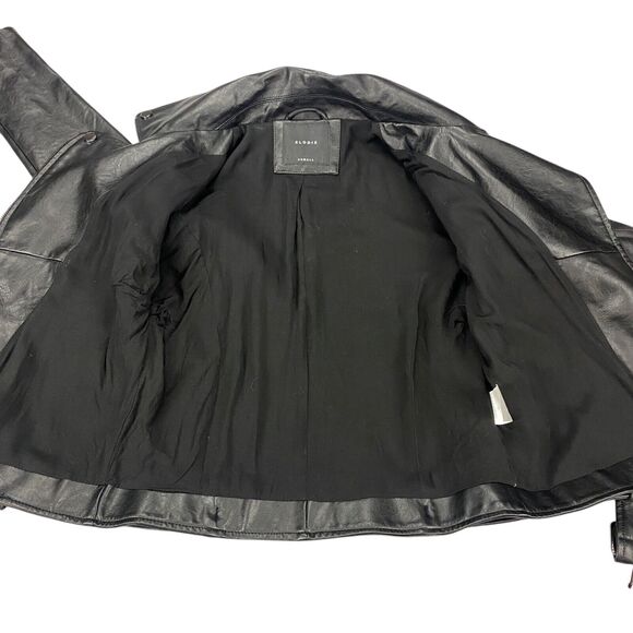 Elodie Nordstrom Womens Size XS Moto Jacket Black Faux Leather - Picture 15 of 16